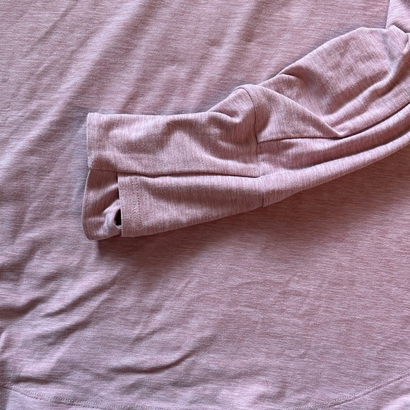 Title Nine Grace Raglan Long Sleeve Tee Curved Hem Light Pink Hiking Small - Picture 7 of 7